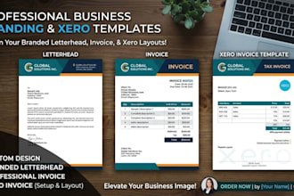 professional letterhead, invoice  xero invoice template for your business
