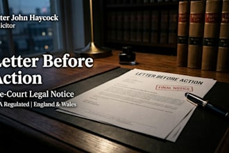 write a UK letter before action for debt recovery as a UK solicitor