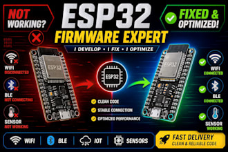 develop esp32 iot firmware with wifi, ble, and sensor integration