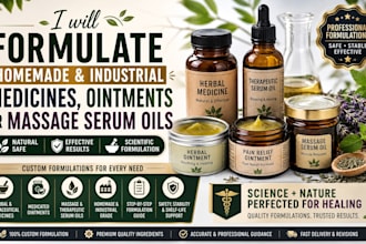 formulate homemade and industrial medicines, ointments or massage serum oils