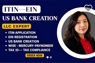 apply for itin number for non us residents ein registration, US bank creation