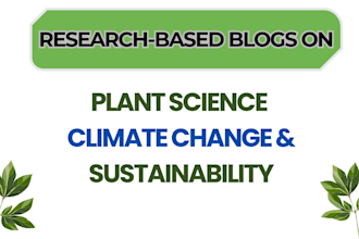 write plant science, climate change and sustainability articles