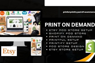 setup etsy shopify print on demand store printful printify pod apliiq ecommerce