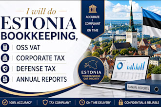 do estonia bookkeeping, oss vat, corporate tax, defense tax, and annual reports