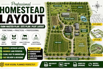 design professional homestead layout plot layout farm master plan site plan