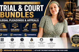prepare trial bundle, court bundle, legal pleadings litigation support documents