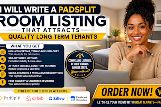write a padsplit room listing that attracts quality long term tenants