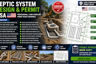 septic system design permit usa septic tank drain field layout calculation