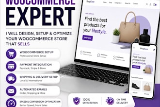 design a woocommerce website with payment and checkout