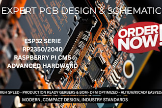 pcb circuit design and schematic for esp32, rp2350, rp2040 and raspberry pi cm5