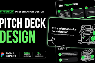 design a premium pitch deck or business presentation in figma