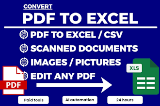 convert PDF to excel, CSV or google sheets accurately