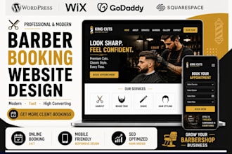 design modern barber shop website with online booking system hair care website
