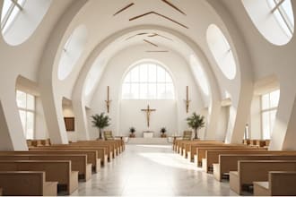 do church design elevation 3d rendering interior design