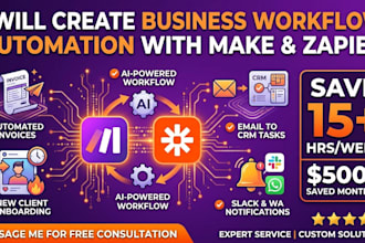 create business workflow automation with make or zapier ai
