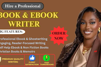 be ebook and book writer, ghostwriter, nonfiction, fiction writer