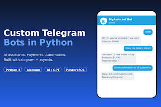 develop a custom telegram bot in python with aiogram