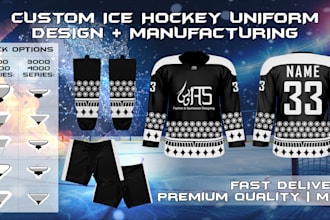 design and manufacture custom ice hockey uniforms and ship worldwide