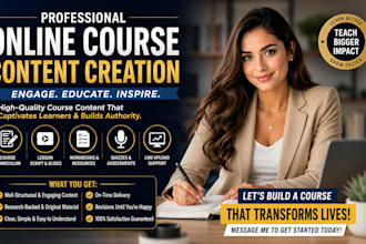create online course content creation, course curriculum and course development