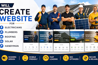 create website for electricians plumbers roofing solar website handyman flyer
