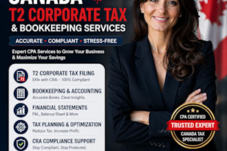 file your canada t2 corporate tax and do bookkeeping as CPA