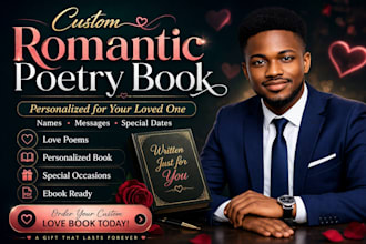 create romantic poetry book formatting gift for boyfriend, girlfriend or spouse