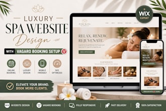 design wix spa website redesign beauty salon wix website vagaro booking set up