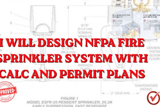 design nfpa fire sprinkler system with calc permit plans