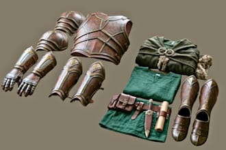 create realistic cosplay armor and props for anime games and medieval character