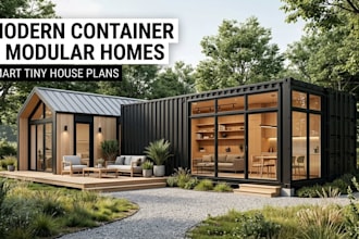 design shipping container homes, modular house, tiny home plans 2d 3d floor plan