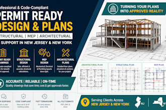 design permit structural engineer mep arch plan pe stamp in new jersey, new york