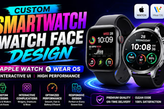 custom apple watch and wear os watch faces with interactive UI ,complications