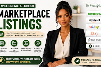 list products on groupon ebay etsy amazon product upload business listing SEO
