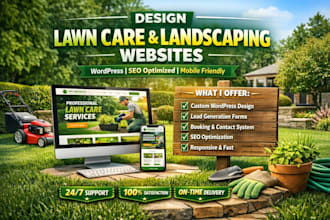 design lawn care website, landscaping, gardening website lawncare website design