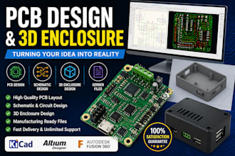 design pcb and 3d product enclosure build any quantity
