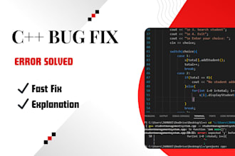 fix cpp errors, debug code, and solve programming issues