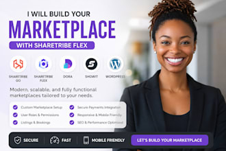 setup sharetribe go marketplace design sharetribe flex dora showit wordpress web