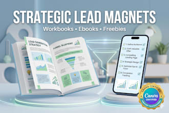design strategic lead magnet, workbook, and canva ebook for your funnel