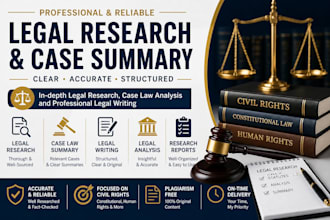 do legal research, case law summary, legal writing and legal analysis