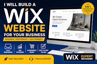 build a modern wix website for your business, portfolio, or store