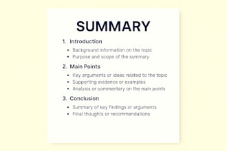 summarize your notes clearly and professionally