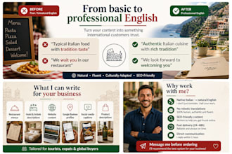 write professional english content for italian restaurant, hotel or business