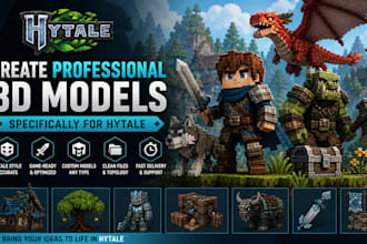 create custom hytale 3d models, voxel assets  characters