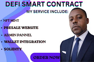 develop smart contracts, web3 dapp, defi, staking, trading bot, solidity dev