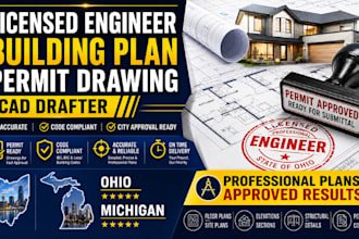 licensed engineer building plan permit drawing cad drafter, ohio, michigan