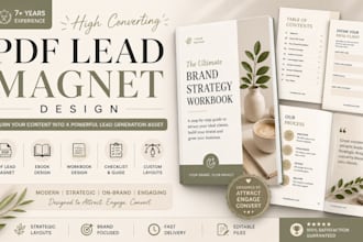 design modern PDF lead magnet, ebook, workbook or lead magnet pdf