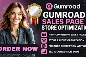 design a high converting gumroad sales landing page, and store optimization
