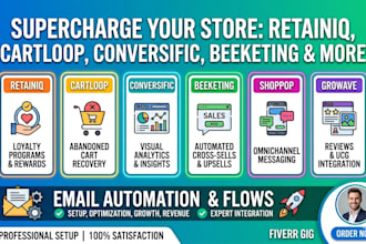 design retainiq cartloop conversific beeketing shoppop growave email automation