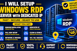 setup windows rdp server with dedicated IP and secure remote access