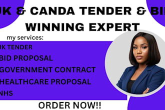 write UK and canada government healthcare tenders and contract bids